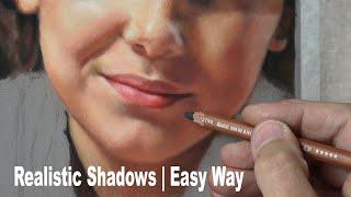 How To Draw  Paint Shadows On a Face  Easy Way  Pastel Portrait Tutorial using Pastel Pencils