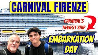 BOARDING Carnivals NEWEST Cruise Ship  Carnival Firenze from the Port of Long Beach
