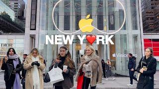 4KNYC Walk6th Ave in Manhattan Bryant Park Radio City & Apple Store  Feb 2024
