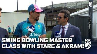 Swing bowling Masterclass with Wasim Akram and Mitch Starc  Fox Cricket