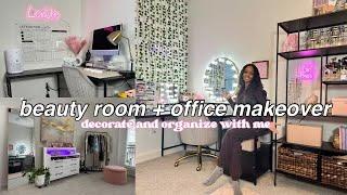 Extreme Room Makeover *aesthetic office + beauty room transformation*  Living Alone at 20