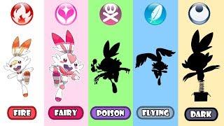 Scorbunny Poison Fairy Dark And Flying Type - Pokemon Type Swap.
