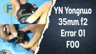 Yn Yongnuo 35mm F2 err Error 01 diafragma F00