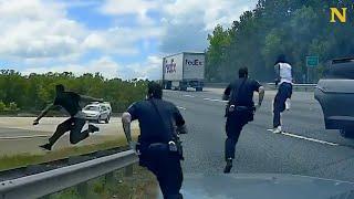 Dashcam Captures Intense Police Chase ‍️