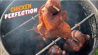 Hanging Chicken Halves - The Ultimate BBQ Technique #pbc #pitbarrelcooker #chicken