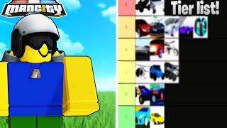 Mad City $1000000 Vehicle Tier List ROBLOX