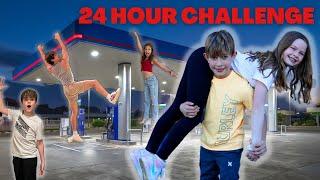 Last to Leave WORLD’S LARGEST Gas Station **24 Hour Challenge**