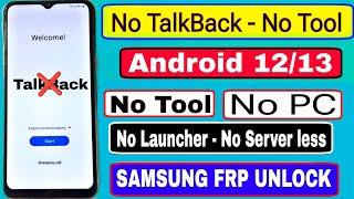 Finally New Trick 2024  Samsung Frp Bypass Android 14 Without Pc  Talkback Not Working - No Tool