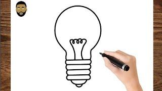 How To Draw An Electric Bulb - كيفية رسم لمبة كهربائية خطوة بخطوة