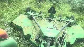 Greg goes after invasive Autumn Olive trees that are taking over leased farm with his brush hog.