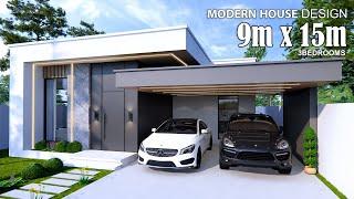 Modern House  House Design idea   9m x 15m with 2Carparking