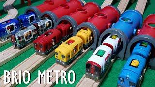 Wooden Trains Giant Metro Railway with EVERY BRIO metro train available  BRIO Train Video