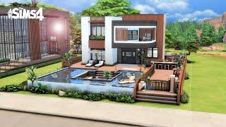 심즈4 초대형 통창이 있는 대잇기용 모던 하우스  SIMS4 NOCC Speed Build Newcrest Family Modern House