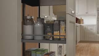 Tall Pantry Pull-out with Matte Charcoal Interior