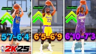 NBA 2K25 BEST JUMPSHOTS FOR ALL HEIGHTS BUILDS & 3PT RATINGS