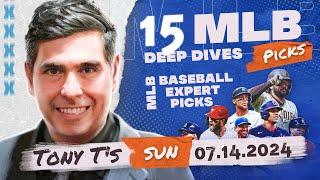 15 FREE MLB Picks & Predictions by Tony Tellez Sunday 71424