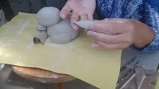 How to make a ceramic rabbit with clay.  #ceramics#clay#clayart#sculpting