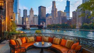 Windy City Piano Jazz  Autumn Café Ambience Overlooking Chicago - Autumn Jazz Music for Sleep