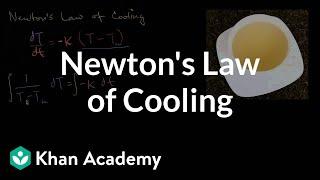 Newtons Law of Cooling  First order differential equations  Khan Academy