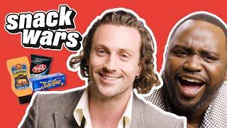 Aaron Taylor-Johnson & Brian Tyree Henry Have Wild Reactions To Snacks  Snack Wars  @LADbible TV