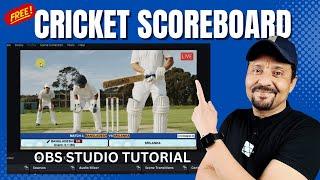 Best Free Cricket Scoreboard For Local Match Live Streaming  Scoreboard In OBS Studio  Tutorial