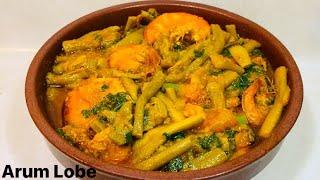 How to Cook Arum-Lobe With Prawn  Taro Stolon Recipe  কচুর লতি দিয়ে চিংড়ি মাছLoti with chingri