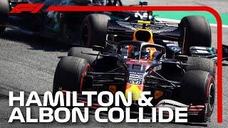 Lewis Hamilton and Alex Albon Crash  2020 Austrian Grand Prix