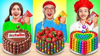 Me vs Grandma Cooking Challenge  Cake Decorating Funny Food Moments by MEGA GAME