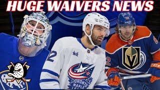 NHL Waivers News - 5 Players Claimed on Waivers Ducks CBJ Vegas & Vancouver