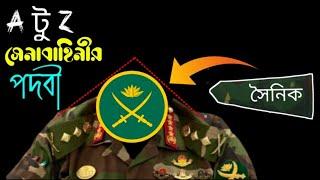 All Rank View of Bangladesh Army  সৈনিক থেকে সর্বোচ্চ পদবী   সেনা অফিসার পদবী জেনারেল পর্যন্ত