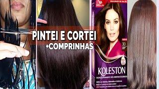 PINTANDO E CORTANDO O MEU CABELO EM CASA‍️🫶 +COMPRINHAS. #hair#views#compras #cortes #como#viral