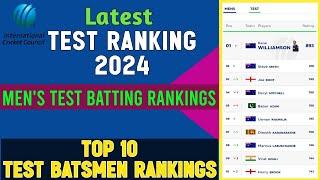 ICC Ranking 2024 Top 10 Test Batsman Rankings  Cricket Top 10 test batsmen