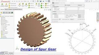 Design Of Spur Gear with Equation in SolidWorks