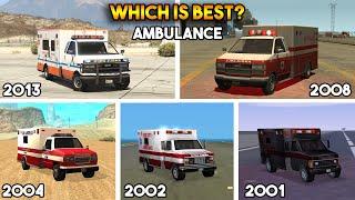 GTA  WHICH IS BEST AMBULANCE VEHICLE IN EVERY GTA? GTA 5 4 SAN VC 3