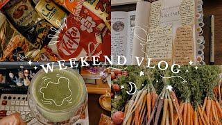 weekend vlog finished books homemade matcha unboxings farmers market