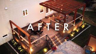 Amazing Deck Patio and Pergola Backyard Transformation - 2 Week Project Time Lapse