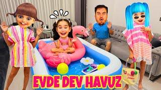 ELİF EVİMİZE DEV HAVUZ DOLDURDU  BAKIN KİMLER GELDİ ?? ANNEM KIZDI 