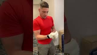 Diego Sanchez tries on Eagle FC gloves