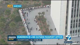 Hundreds line up outside passport office in Westwood amid massive backlog  ABC7