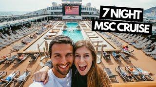 7 Night Cruise to Spain Italy & France  MSC Grandiosa Full Ship Tour his first cruise ever