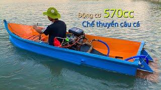 Chế thuyền câu cá từ xốp sử dụng động cơ 570cc  V-Twin Crafting boats from foam
