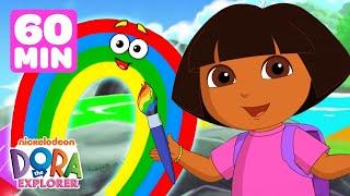 Doras Coloring Party w Rainbows  Dora the Explorer 1 Hour  Dora & Friends