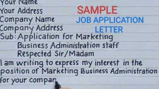 How to write job application letter