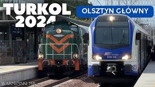 Pociąg retro TurKol w Olsztynie Pociąg specjalny oraz inne na stacji Olsztyn Główny