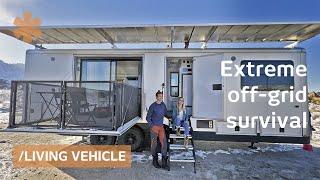 Couples stunning home-on-wheels produces water has solar awnings