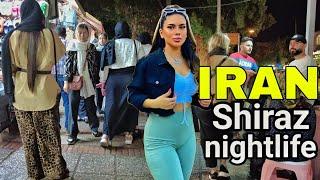 IRAN - Nightlife in Shiraz 2024 Iranian people walking ایران