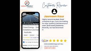 Customer Review - Ozeal Energy - Solar Installer Company in Sydney