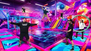 OVERNIGHT in SUPER TRAMPOLINE PARK *DOING REALLY DUMB STUFF*