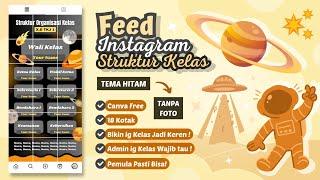 Cara Membuat Feed ig Struktur Kelas Tema Hitam Tanpa Foto  Feed ig Aesthetic