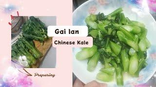 Stir fried Gai lanchinese kale 炒盖兰（中国羽衣甘蓝）